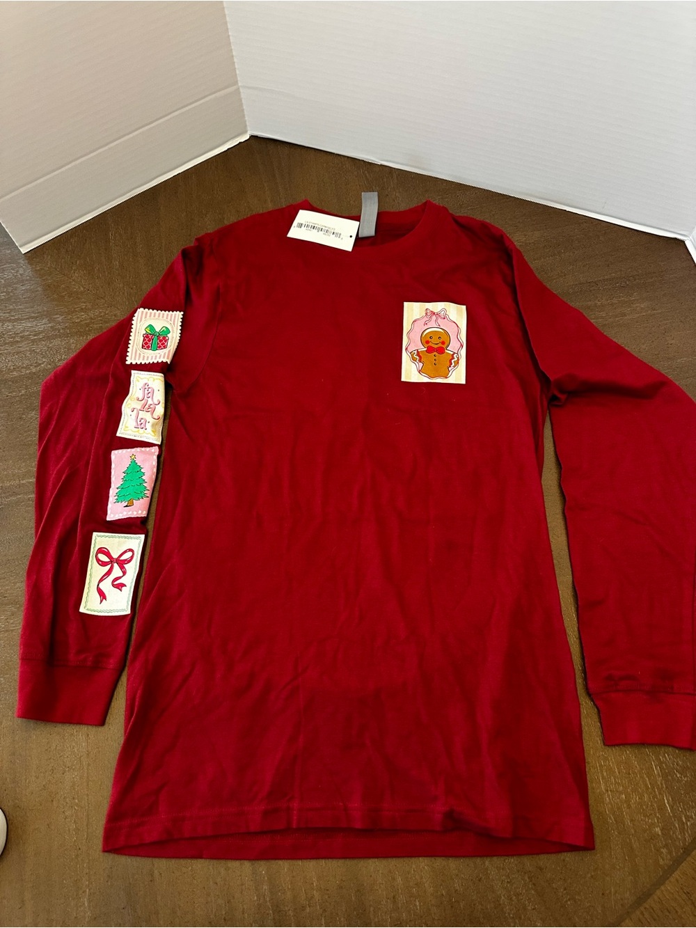Simply Southern Red Long-Sleeve Holiday Patch Tee 🎄